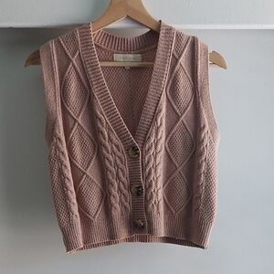 SWEATER VEST TAN BROWN CABINCORE PREPPY ACADEMIA LARGE